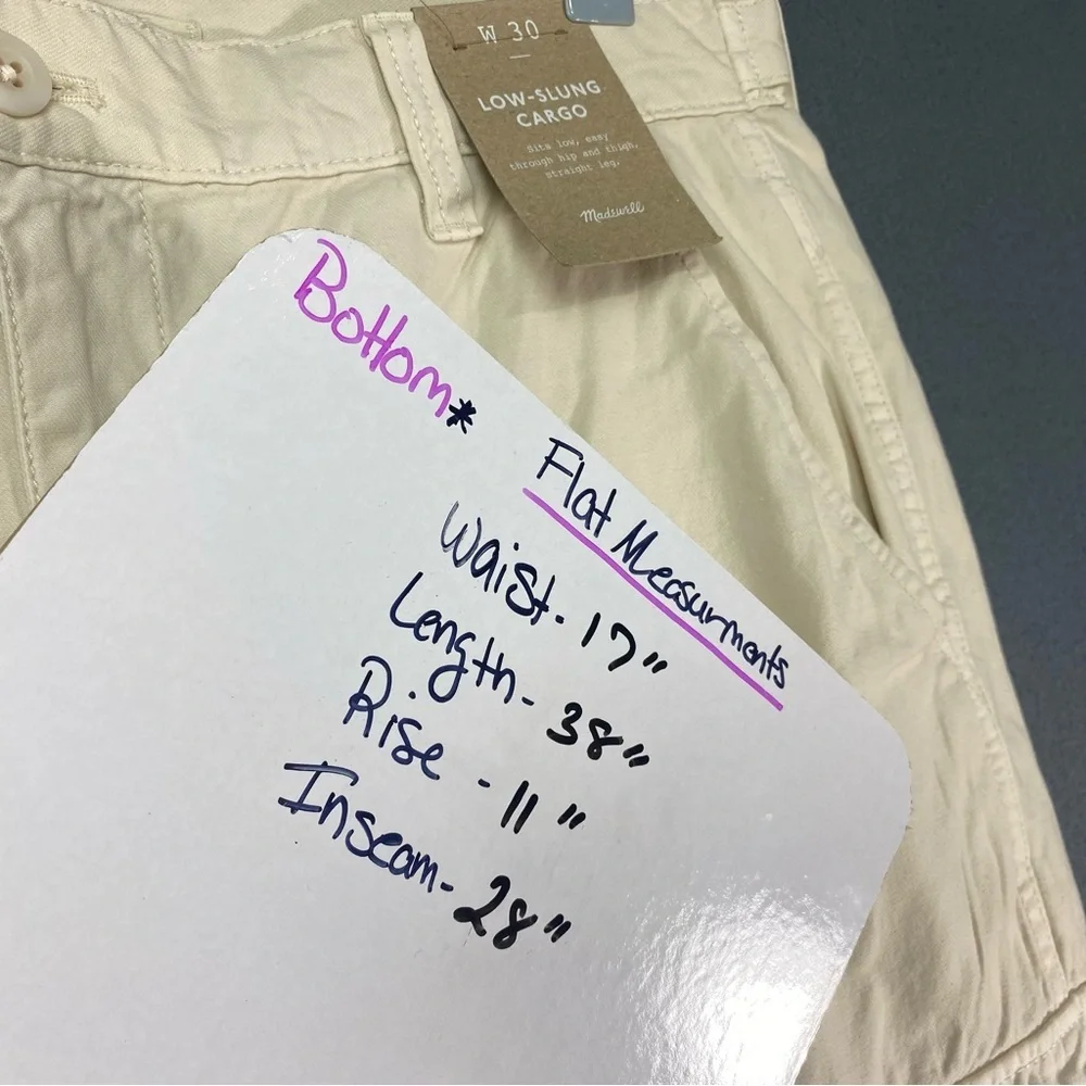 Madewell NWT Low Slung Straight Cargo Pants Size 30 - Picture 12 of 12